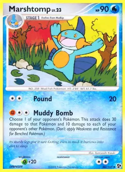 Marshtomp 46/106 Great Encounters Pokemon card