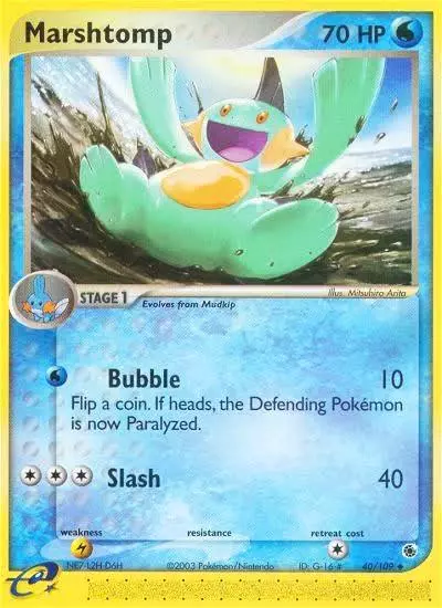 Marshtomp 40/109 Ruby & Sapphire Pokemon card