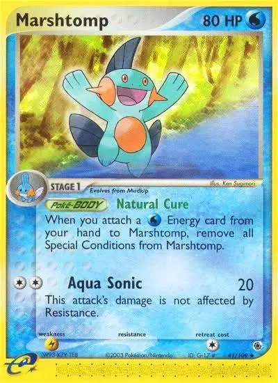 Marshtomp 41/109 Ruby & Sapphire Pokemon card