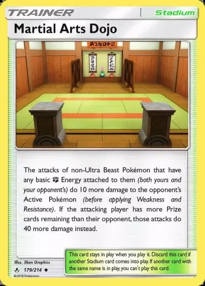 Martial Arts Dojo 179/214 Unbroken Bonds Pokemon card