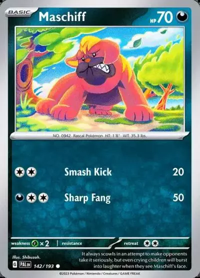 Maschiff 142/193 Paldea Evolved Pokemon card