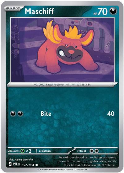 Maschiff 57/84 Pitch Black Pokemon card