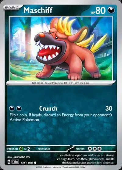 Maschiff 136/198 Scarlet & Violet Pokemon card