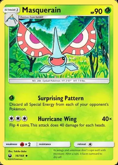 Masquerain 16/168 Celestial Storm Pokemon card