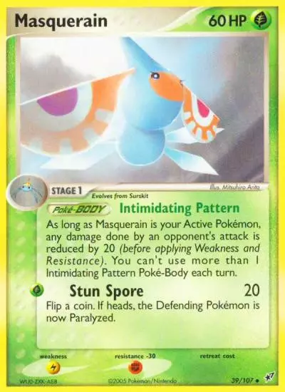 Masquerain 39/107 Deoxys Pokemon card