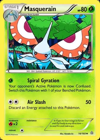 Masquerain 14/160 Primal Clash Pokemon card