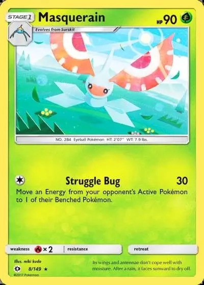 Masquerain 8/149 Sun & Moon Pokemon card