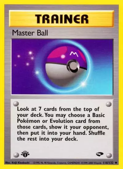Master Ball 116/132 Gym Challenge Pokemon card