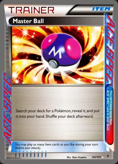 Master Ball 94/101 Plasma Blast Pokemon card