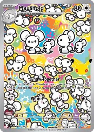 Maushold 146/128 30th Celebration Pokemon card