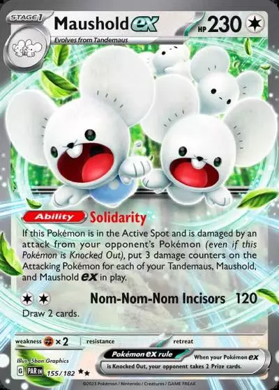 Maushold ex 155/182 Paradox Rift Pokemon card