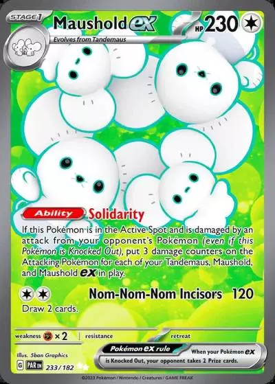 Maushold ex 233/182 Paradox Rift Pokemon card