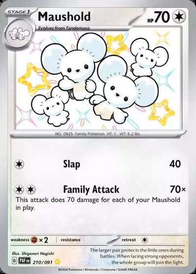 Maushold 210/91 Paldean Fates Pokemon card