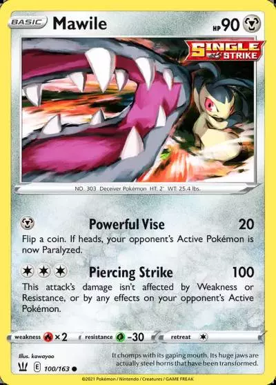 Mawile 100/163 Battle Styles Pokemon card