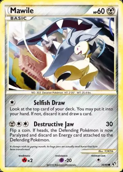 Mawile 56/90 HS—Undaunted Pokemon card