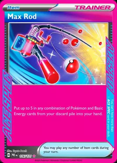 Max Rod 116/131 Prismatic Evolutions Pokemon card
