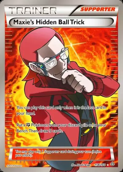 Maxie's Hidden Ball Trick 158/160 Primal Clash Pokemon card