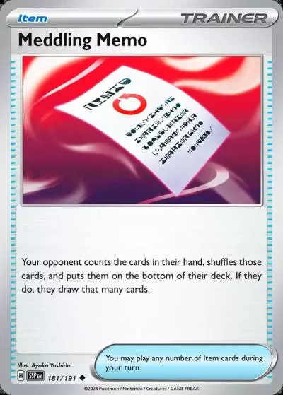 Meddling Memo 181/191 Surging Sparks Pokemon card