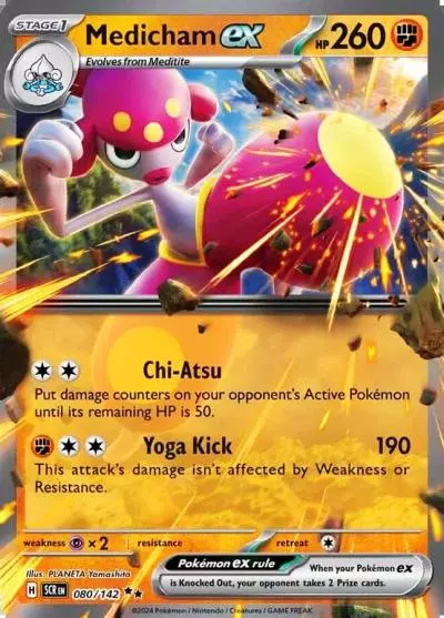 Medicham ex 80/142 Stellar Crown Pokemon card