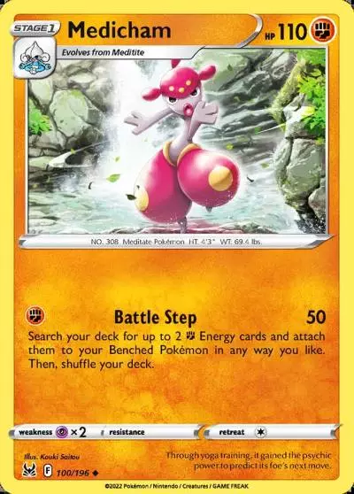 Medicham 100/196 Lost Origin Pokemon card