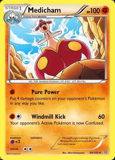 Medicham 80/160 Primal Clash Pokemon card