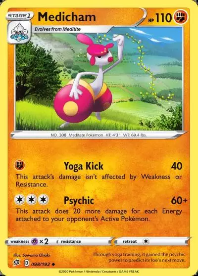Medicham 98/192 Rebel Clash Pokemon card