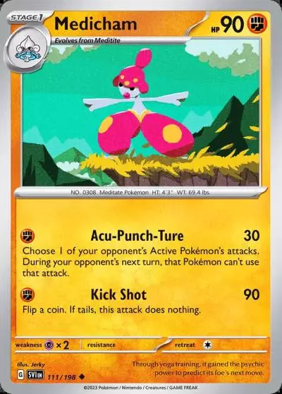 Medicham 111/198 Scarlet & Violet Pokemon card