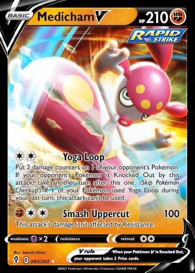 Medicham V 83/203 Evolving Skies Pokemon card