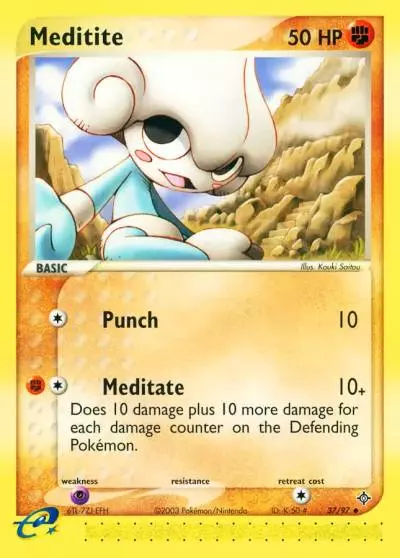 Meditite 37/97 Dragon Pokemon card