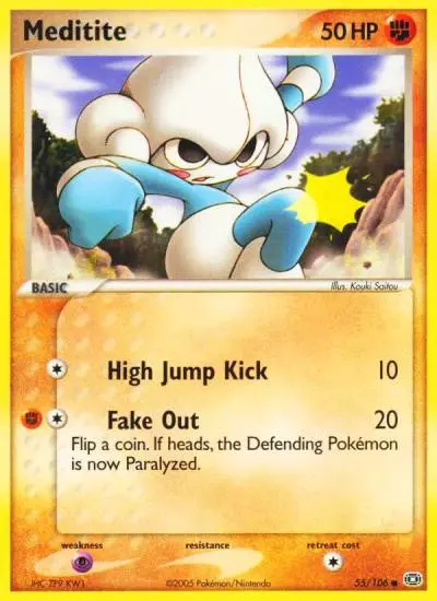 Meditite 55/106 Emerald Pokemon card