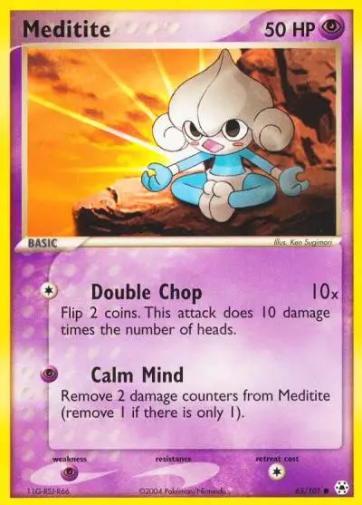 Meditite 65/101 Hidden Legends Pokemon card