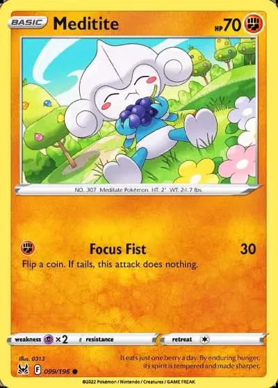 Meditite 99/196 Lost Origin Pokemon card