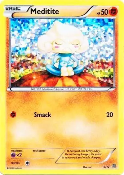 Meditite 9/12 McDonald's Collection 2015 Pokemon card