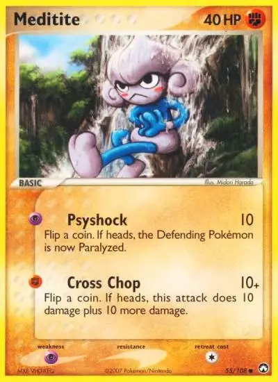 Meditite 55/108 Power Keepers Pokemon card