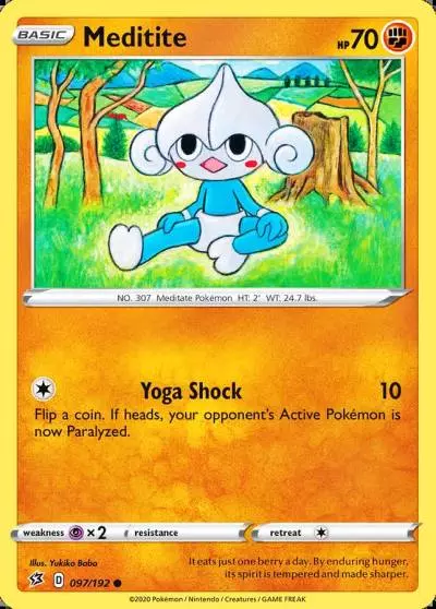 Meditite 97/192 Rebel Clash Pokemon card