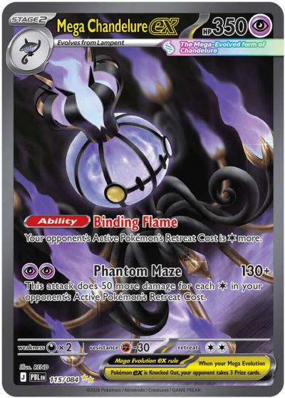 Mega Chandelure ex 115/84 Pitch Black Pokemon card