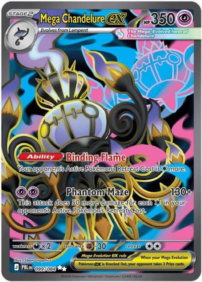 Mega Chandelure ex 99/84 Pitch Black Pokemon card