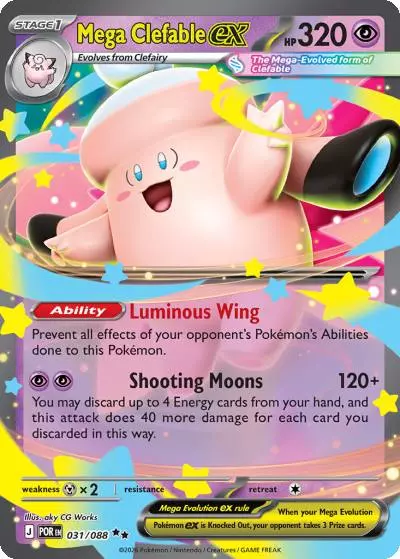 Mega Clefable ex 31/88 Perfect Order Pokemon card