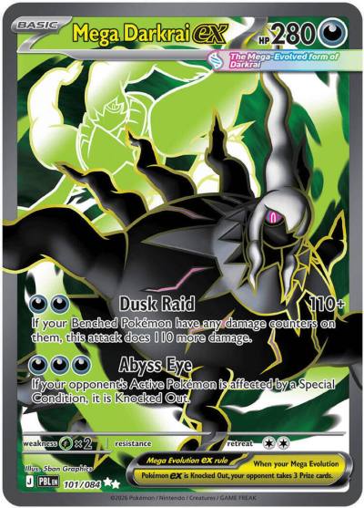 Mega Darkrai ex 101/84 Pitch Black Pokemon card