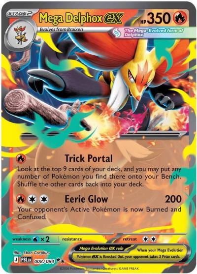 Mega Delphox ex 8/84 Pitch Black Pokemon card