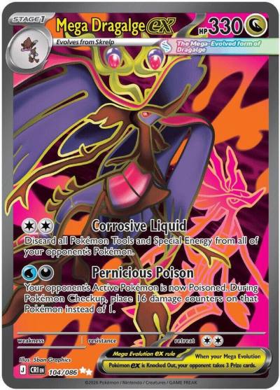 Mega Dragalge ex 104/86 Chaos Rising Pokemon card