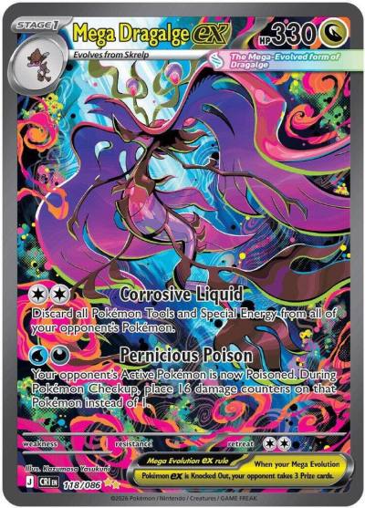 Mega Dragalge ex 118/86 Chaos Rising Pokemon card