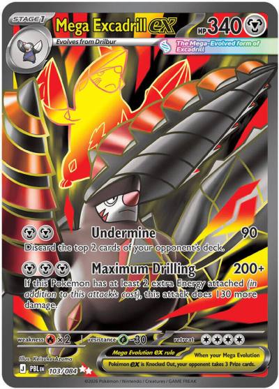 Mega Excadrill ex 103/84 Pitch Black Pokemon card
