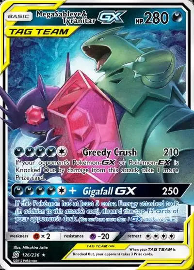 Mega Sableye & Tyranitar-GX 126/236 Unified Minds Pokemon card
