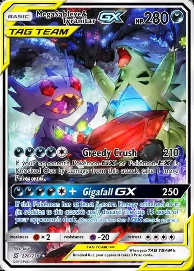 Mega Sableye & Tyranitar-GX 226/236 Unified Minds Pokemon card