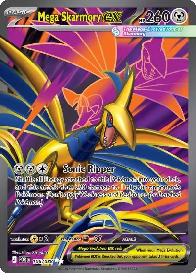 Mega Skarmory ex 106/88 Perfect Order Pokemon card