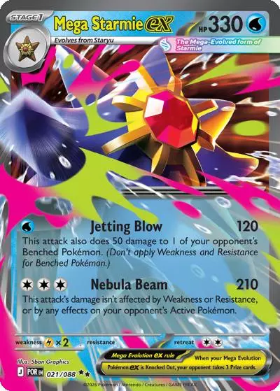 Mega Starmie ex 21/88 Perfect Order Pokemon card