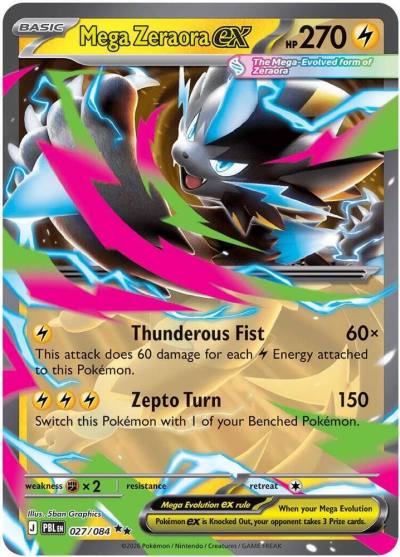 Mega Zeraora ex 27/84 Pitch Black Pokemon card