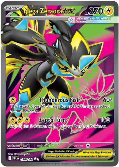 Mega Zeraora ex 98/84 Pitch Black Pokemon card