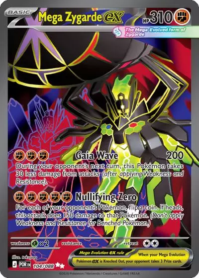 Mega Zygarde ex 104/88 Perfect Order Pokemon card